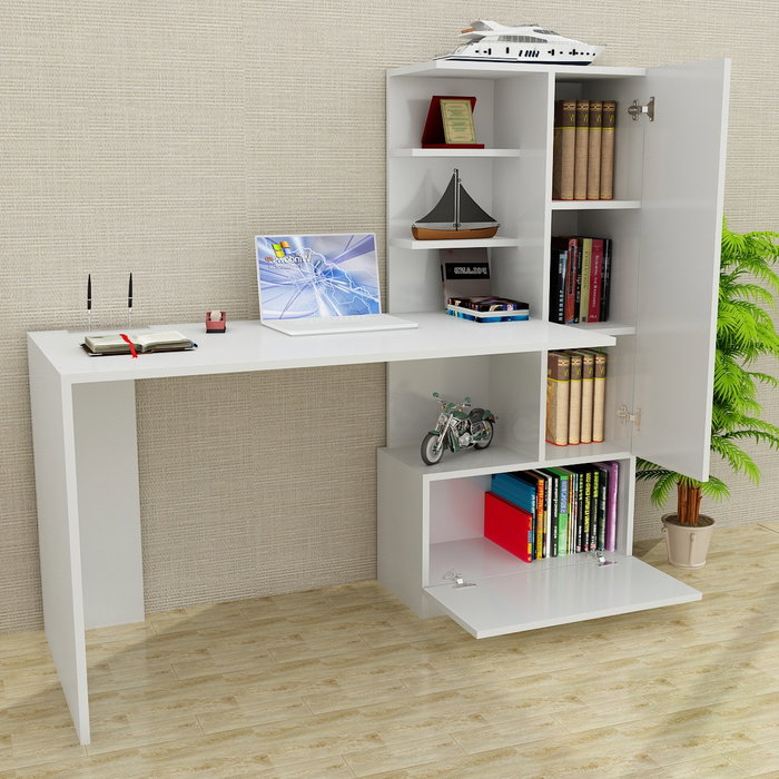Hanah Home Mesa de Estudio Escandinava Blanca 149.5 cm Ancho